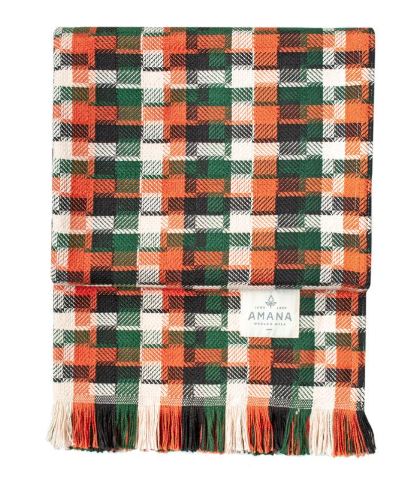 Dimension Cotton Throw Blanket Orange and Green Kunzler Studios